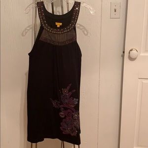 Indie designer dress with embroidery.